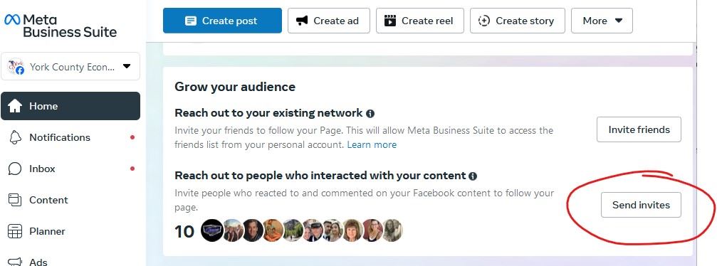 Facebook invite instructions